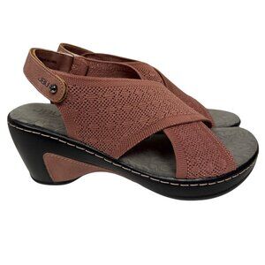 JBU Jamba Alyssa Women's Sandal Wedge Pink Rose Shimmer Lightweight 10 NEW